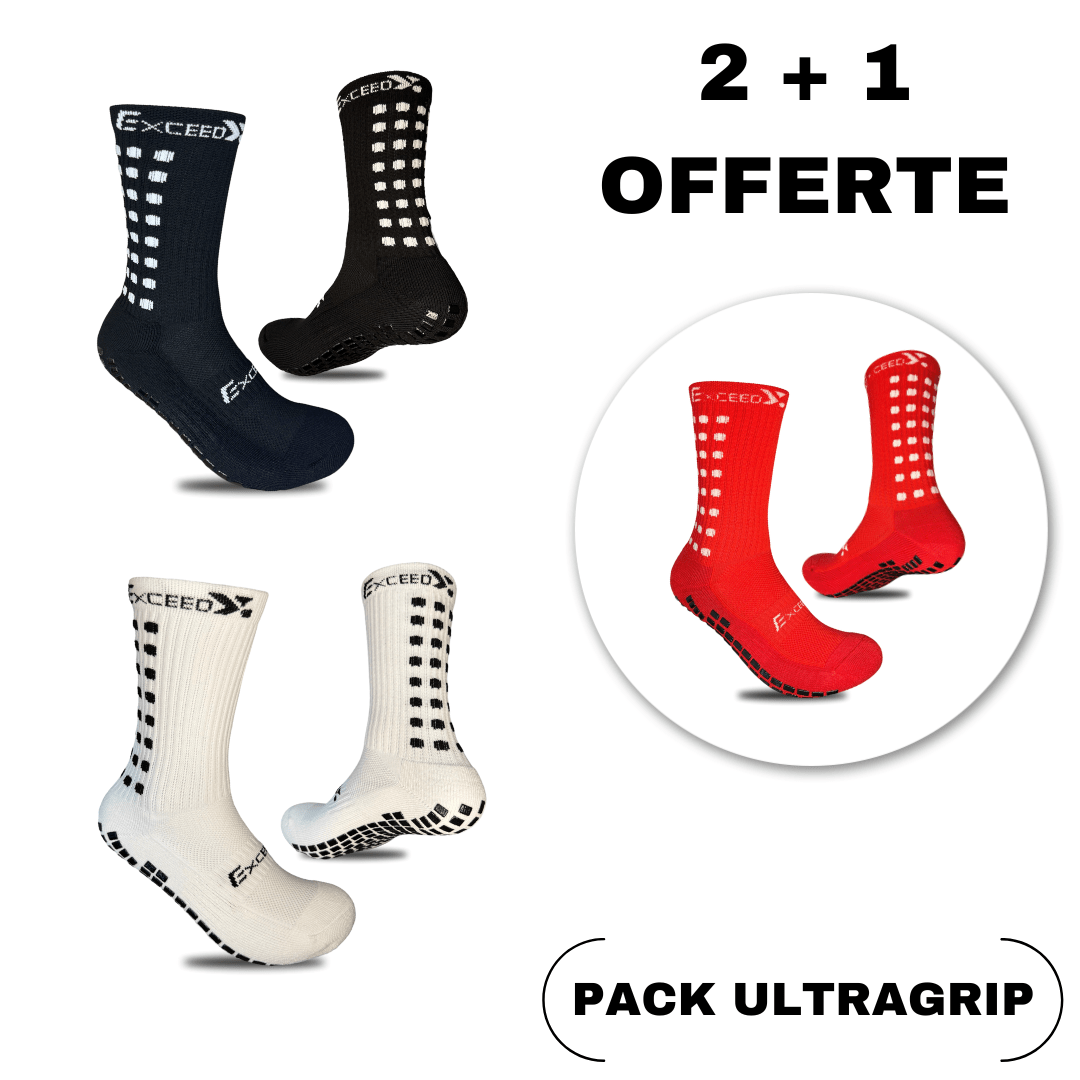 Pack 2 + 1 paires de chaussettes antidérapantes ULTRAGRIP® - exceedyou.fr