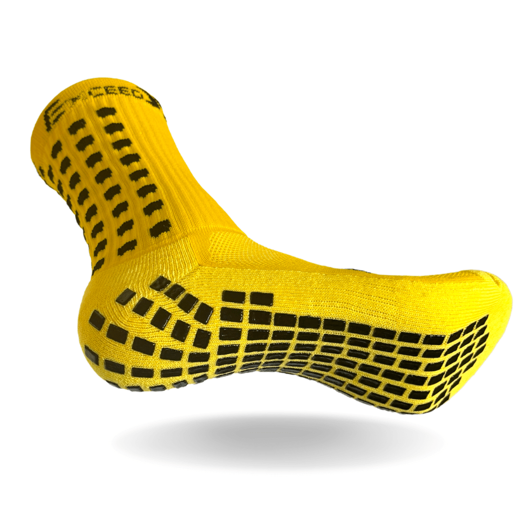 Chaussettes antidérapantes personnalisées ULTRAGRIP | ExceedYou® | JAUNE - exceedyou.fr