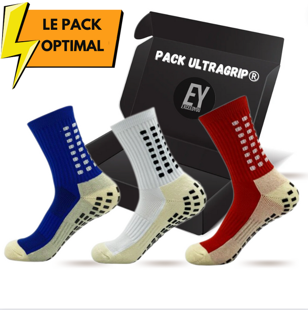 Pack 3 paires de chaussettes antidérapantes ULTRAGRIP®