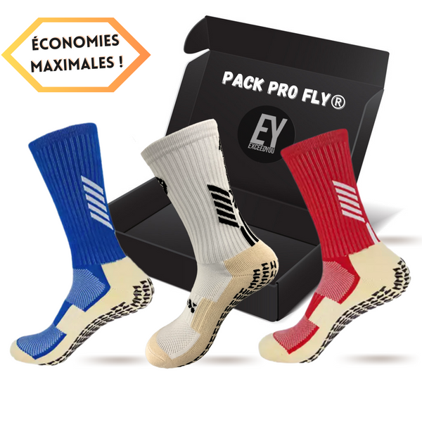 Pack 3 paires de chaussettes antidérapantes PRO-FLY®