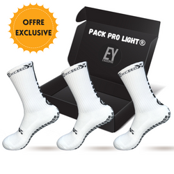 Pack de 1,2 ou 3 paires de chaussettes antidérapantes PRO LIGHT® BLANC